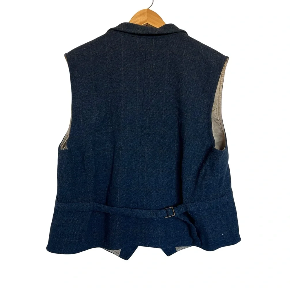 Orvis Men’s XL Navy Wool Windowpane Dress Vest - Picture 3 of 9